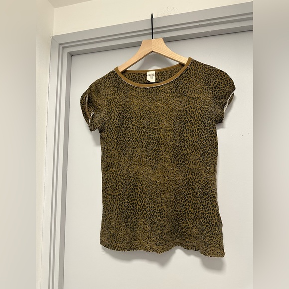 We The Free Tops - Free People Leopard Print Short Sleeve Tee